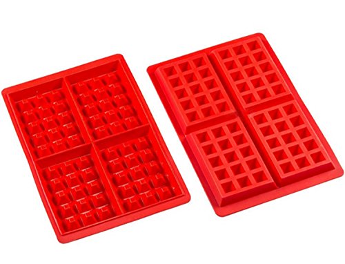 Fanaticism 2er set Silikon Waffeln Backform Schokoladenform Kuchenform Waffelform Eiswürfelform Schokoladen Tafeln machen