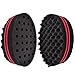 New Double Side Two in One Magic Twist Hair Sponge Afro Braid Style Dreadlock Coils Wave Hair Curl Sponge Brush (Oval)