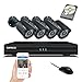 Price comparison product image SANSCO Smart HD CCTV Camera System with 1080N DVR (4) 1.3MP Indoor Outdoor Bullet Cameras and 1TB Hard Drive (1280x960 960p, Continuous/Motion Recording, Instant Mobile App Access with Email Alerts)