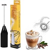 Electric Milk Frother Handheld Wand for Lattes, Cappuccinos, Frappe, and Matcha – Battery Operated Foam Maker (Battery Not In