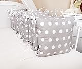 Baby Bettwäsche Design II: Pünktchen grau Nestchen Bettset 100×135 für Babybett Decke Kissen Bettumrandung - 4