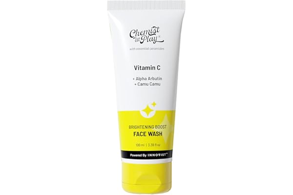 Chemist at Play Brightening Boost Face Wash with 30x Vitamin C Cleans Oil & Dirt Fades Dark Spots Boosts Radiance For All Skin Types For Men & Women Vegan SLS & Paraben Free 100 ml