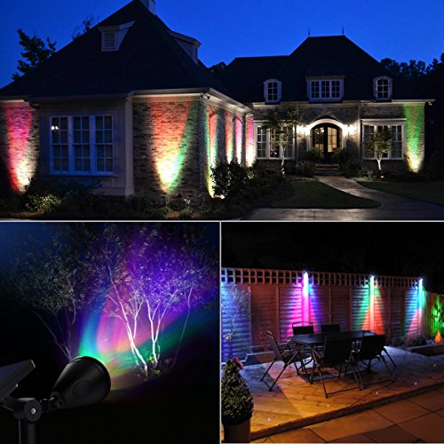 Amir Gartenleuchten, 200 Lummen Solar Lichter, 180 ° Einstellbar auto-on/off Flag Pole Lichter, Wasserdichte Outdoor Spot Licht, Sicherheits Wand Licht für Garten, Pool, Baum, etc. (Farbe ändern) - 2
