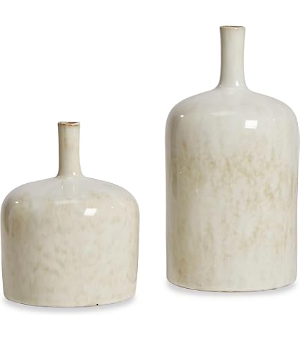 Loberon Vase Décoratif Vescemont En Fer Patiné Crème – Style Shabby Chic Antique – H 30 Cm