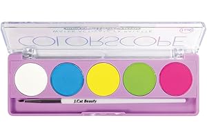 J. CAT BEAUTY Jcat Beauty 1 Profesional [ CSP101 : Primario] Colorscope Water Activate FX Paleta Delineador de ojos con cepillo + bolsa con cremallera gratis PALETA COLORSCOPE BRIGHT