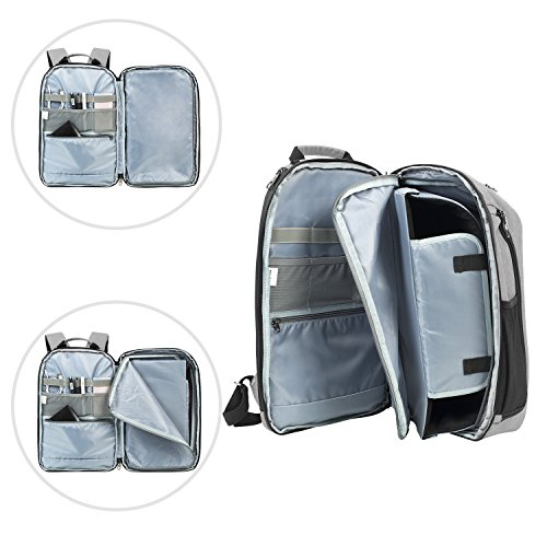 SLOTRA Business Rucksack 25L Flugzugelassen Kabine Grau USB-Ladeanschluss Handgep  ckst  ck Diebstahlschutz Kamere Ordnung Laptopfach Backpack 15 6 Zo
