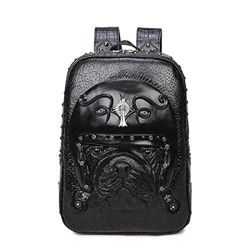 Preisvergleich Produktbild WU ZHI Persönlichkeit Rucksack Schulmädchen Rucksack Lustige Schultasche Kreative Niedlichen Haustier,Black-OneSize