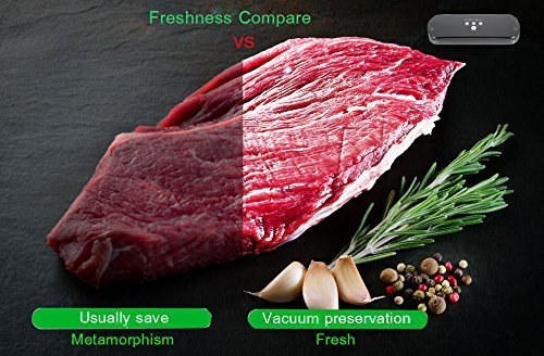 Vakuumierer, KitchenBoss Vakuumiergerät Lebensmittelverpackungsmaschine für Lebensmittel, Fleisch,Früchte, natürliche Aufbewahrung ohne Konservierungsstoffe,Vakuumregulierung,inkl. 5 gratis Profi-Folienbeutel (Silber) - 8