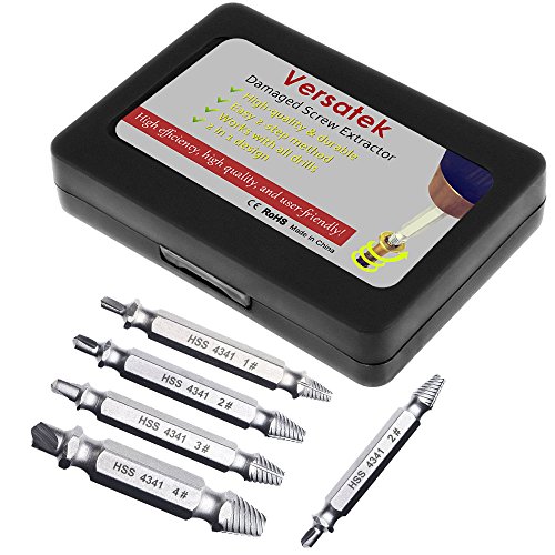 [5 Stück] E2BUY® Schrauben Entferner, Beschädigte Schraubenzieher-Set, Broken Bolt Schrauben Remover, Schrauben Entgrater, Hergestellt aus H.S.S. 4341 #, Härtegrad: 62-63HRC - 7