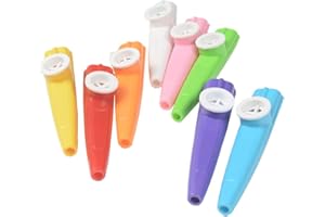 HugeDE 10 Pcs Plastic Kazoos Musical Instruments Toy for Kids Adults Kazoo Flute Diaphragms Companion for Guitar Violin Party Favors