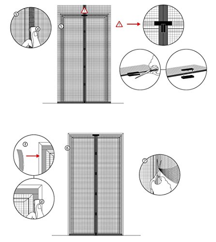 ZALAGO Fliegengitter mit Magnetvorhang für Türen 1m x 2.1m (Blaun) - 4
