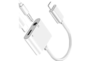 Tayte iPhone Kopfhörer Adapter [MFi Zertifiziert] 2 in 1 auf 3,5 mm Kopfhörer Jack Aux Audio Adapter Konverter Dongle kompatibel für iPhone 14/13/12/11/XS/XR/X/8/7 iPad, Unterstützung für alle iOS
