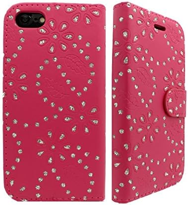 NWNK13® iPhone 6 / 6S (4.7) Ultra Slim Printed Wallet / Card Slots, Money Holder / Built in Stand Side Open Book Case Cover Plus Screen Film &amp; Touch Pen (iPhone 6 / 6S (4.7), Bling Pink)