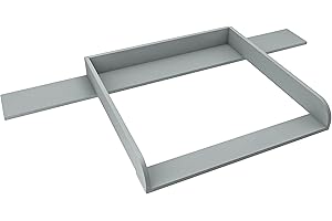 regalik Wickelaufsatz mit Platte für Hemnes von IKEA, Wickeltischaufsatz für 50x160 cm Kommoden, Abnehmbar Wickelkommode aufsatz, Abgerundeten Frontplatten, Aschgrau