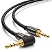 Produktbild deleyCON 0,5m Klinkenkabel 3,5mm AUX Kabel Stereo Audio Kabel Klinkenstecker 1x 90° gewinkelt für PC Laptop Handy Smartphone Tablet KFZ HiFi-Receiver schwarz