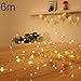 Produktbild Micro LED lichterkette warmweiß Draht-Lichterkette Leuchtdraht mit mini Tropfen auf Silberdraht Weihnachtsbeleuchtung (120er LED Strom)