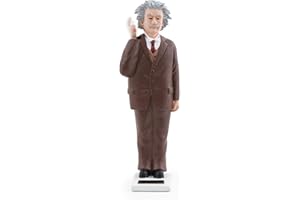 Kikkerland Solar Einstein, powered by sun rays, perfect for bookshelf, window sill, tool panel, 1609, brown, 16.5 x 3.8 x 3.8 cm
