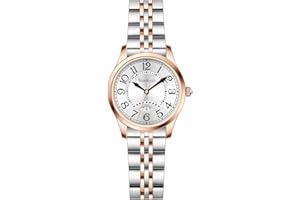 Szaikyri Orologio Cassico per Donne con Numeri Arabi Leggeri da Leggere Orologio da Donna con Calendario Idrofobo