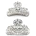 Silver Crystal Diamante Vintage Heart Hair Claw Clip Grip Clamp
