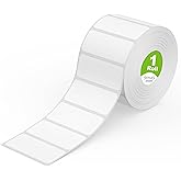 GLUN® 50x25 Direct Thermal Barcode Label Sticker - 2 x 1 inch - 50mm x 25mm - 1000 Labels Per Roll - White Self Adhesive Sticker for Printing Barcoding (1 Roll per Pack (1000 Labels))