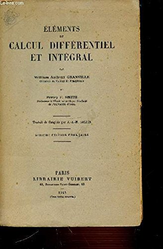 Book's Cover ofELEMENTS DE CALCUL DIFFERENTIEL ET INTEGRAL  SIXIEME EDITION FRANCAISE