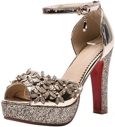 Zanpa Women Fashion Party Sandals Platform Metalic Color Shoes Heels Gold Size 46