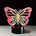Produktbild Lampe 3D Illusion LED Nachtlicht Optische Tischlampe 7 Farben Berührungsschalter Fernbedienung USB-Kabel Nachtlampe dekoratives,Hübscher Schmetterling für Kinder Baby Boy Geburtstag Weihnachtsgeschenk