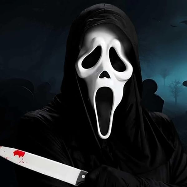 Masque Scream Avec Couteau Jouet - Costume D'horreur Pour Halloween Adultes Et Enfants