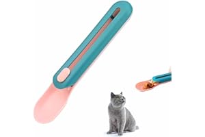 Valicaer Cuchara de Comida para Gatos Cuchara de Golosinas para Gatos Lickable Cat Strip Squeeze Liquid Snack Feeding Spoon Cuencos para Gatos Strip Squeezer Food Spoon para Pet Cat (Azul) (Azul)
