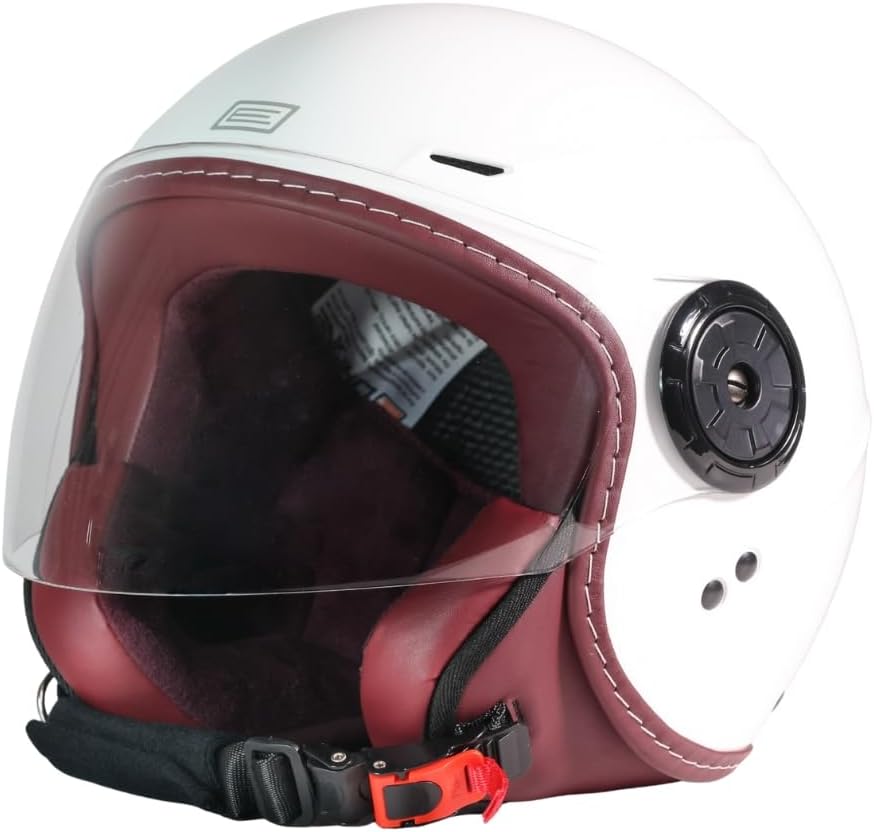 ORIGINE Casco de Moto Jet Homologado ECE 22.06, Casco Urbano para Scooter Ligero y Compacto con Visera Transparente Larga