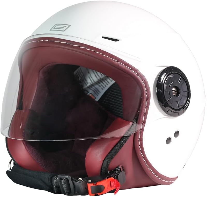 ORIGINE Casco de Moto Jet Homologado ECE 22.06, Casco Urbano para Scooter Ligero y Compacto con Visera Transparente Larga