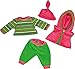 Produktbild Bayer Design 8462000 - Kleidung für Puppen, Shirt mit Hose und Kapuzenjacke, circa 40-46 cm