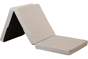 Sapphire Collection Z Bed Sleepover Kids Bed, Footstool Pouffe, Kids Chair Foldable Mattress for Indoor & Outdoor, Soft & Comfy Plain Futon Set (Silver)