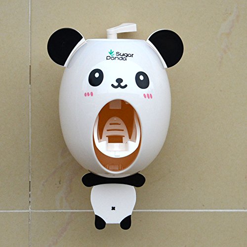 Hangnuo Zahnpastaspender für Kinder, Automatischer Spender, Motiv Cartoon-Tier panda - 2