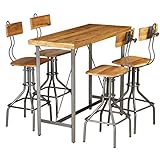 Material: Massives, recyceltes Teak + pulverbeschichteter Stahl Möbel Möbelgarnituren Küchen- & Esszimmergarnituren