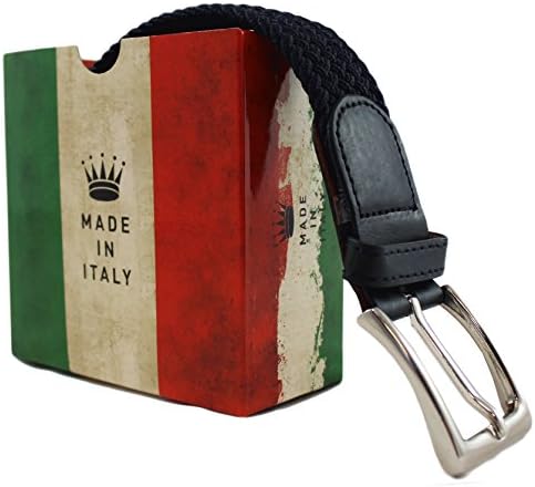 Stretch Elastic Woven Webbing Canvas Rubber Belt with Extra Strong Nickelfree Buckle. Comfort Elasticated