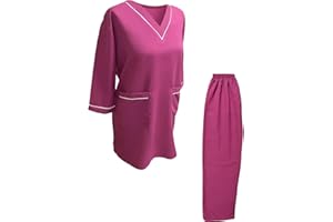 Long Sleeves Housemaid Uniform, Maid and Nanny dress set with long top & pants
