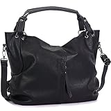 damen schulter handtaschen  WISHESGEM Handtaschen Damen Taschen Hobo Umhängetaschen Schultertaschen Handtaschen PU-Leder Henkeltaschen Modernes 36cm(L)*16cm(W)*30cm(H) Schwarz