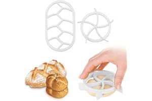 Aohcae Zestaw pieczątek do bułek, 2 szt., foremki do wycinania chleba, narzędzia do samodzielnego krojenia chleba (białe)