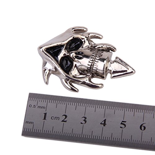 5x Skull Head Totenkopf Schädel Spike Screwback Studs Nieten DIY Ziernieten Niet - 4