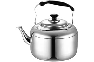 ERINGOGO 6 Litri Whistling Tea Kettle Stovetop Bollitore D' acqua Della Teiera in Acciaio Inossidabile con Base di Riscaldamento Veloce Produttore di Tè da Campeggio Lucido a Specchio per