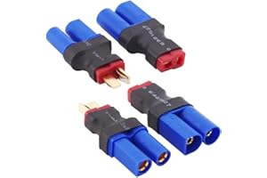 YOWOO POWER Yowoo 2 Pairs EC5 to T-Plug Deans Style Male Female RC Connector Adapter for RC Lipo Battery Toy Black