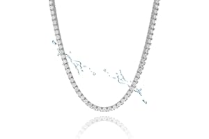 THE BLOQ Men’s Tennis Chain | 4MM Tennis Necklace For Women Tennis Choker Diamond Necklace | 6MM Tennis Chain Silver Tennis Necklace | Gold Tennis Necklace | Cubic Zirconia Necklace Thin Necklace Mens Chain