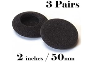 IEURO TECH Kopfhörer Ohrkissen, Ohrpolster Ersatz für Kopfhörer, Audio Ersatz-Schaum Ohrpolster 6-Pack für Sennheiser PX100 / PMX100 / PMX 60 II / PMX200 / PX200 / PXC150 / PXC250 / Sony MDR 410 / Panasonic / Philips kompatibel (50mm Black) mit den meisten anderen Kopfhörer / Kopfhörer / Headsets Typ 10