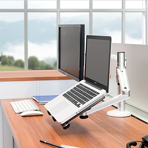 OPUS 2 344361 Monitor/Laptop Arm, 25,4-38,1 cm (10-15-Zoll) matt aluminium/ weiß - 10