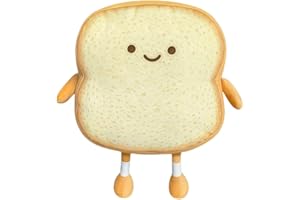 LKNBIF Cuscino per toast in peluche, per toast con cibo divertente, cuscino per divano, bel cuscino, decorazione per camera da letto per bambini e adulti (orato)