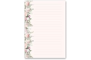 PAPER-MEDIA Lot de 100 feuilles de papier à lettre rose - Format A5 (210 x 148 mm) - 90 g/m² - Roses