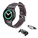 Produktbild Armband für Gear S2, 20mm Leder Armband Echtes Leder Uhrenarmbänder für Samsung Gear S2 Smart Watch SM-R720/R730 (Kaffee+Schwarz)