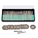 Produktbild goxawee Rotary Werkzeug-Set – 30 Stück (3 mm) Diamant-Frässtifte Bits-Bohrer-Set – 10 teilig Diamond Cut Off Discs Rad Klingen mit 2 (3 mm) spannfuttern – Für Gravur und Schneiden DIY Craft