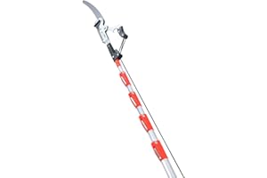 LINZI Élagueur télescopique 7M avec lame supplémentaire de 350 mm, scie d'élagage pour couper les branches hautes, les feuilles, les arbustes